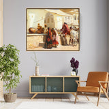 A Street Market Scene - FLOATING FRAME
