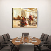 Picasoul - Artist - A Street Market Scene - FLOATING FRAME