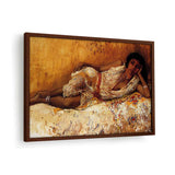 Moorish Girl Lying On A Couch - Framed Canvas