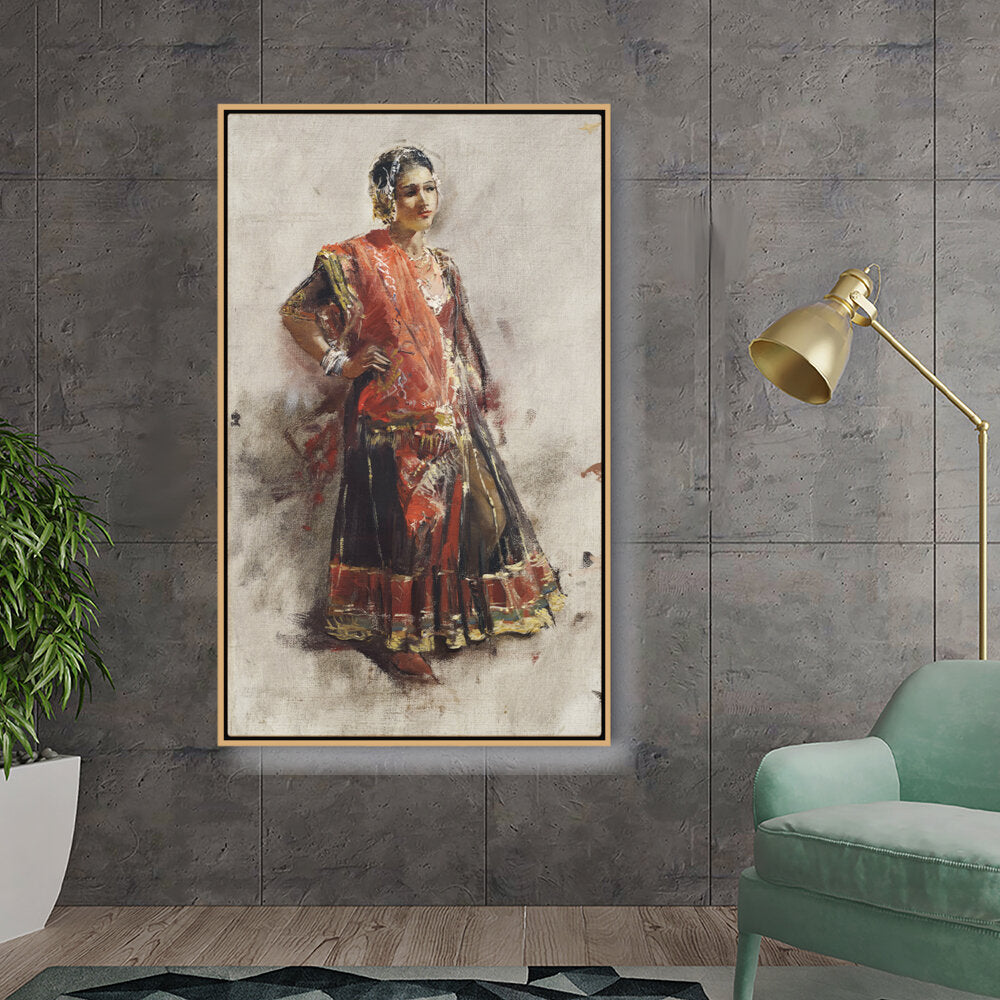 Picasoul - Artist - Indian Dancing Girl - FLOATING FRAME