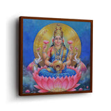 Lakshmi With A Kalasha - Framed Canvas