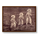 Rama With Sita And Laxman - Framed Canvas