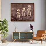 Rama With Sita And Laxman - Framed Canvas
