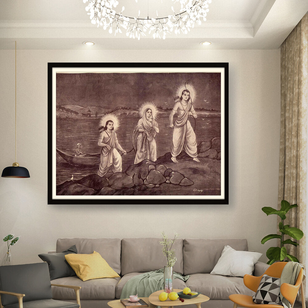 Picasoul - Artist - Rama With Sita And Laxman - WALL MOUNT FRAME