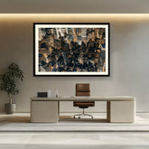 Picasoul - Artist - Aerial View Of Manhattan - WALL MOUNT FRAME