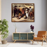 Outside The Indian Dye House - Framed Canvas