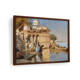 Along The Ghats Mathura - Framed Canvas