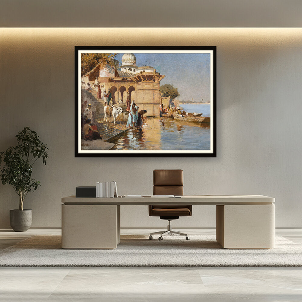 Picasoul - Artist - Along The Ghats Mathura - WALL MOUNT FRAME