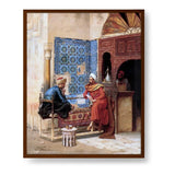 Playing Chess - Framed Canvas