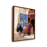 Playing Chess - Framed Canvas