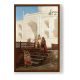 Nautch Girls At Taj Mahal - Framed Canvas