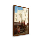 Nautch Girls At Taj Mahal - Framed Canvas