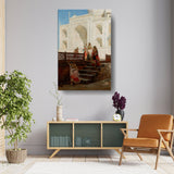 Nautch Girls At Taj Mahal - Wall Canvas