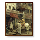 Street Scene In India - Framed Canvas