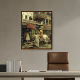 Picasoul - Artist - Street Scene In India - Framed Canvas