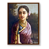 Radha In The Moonlight - Framed Canvas