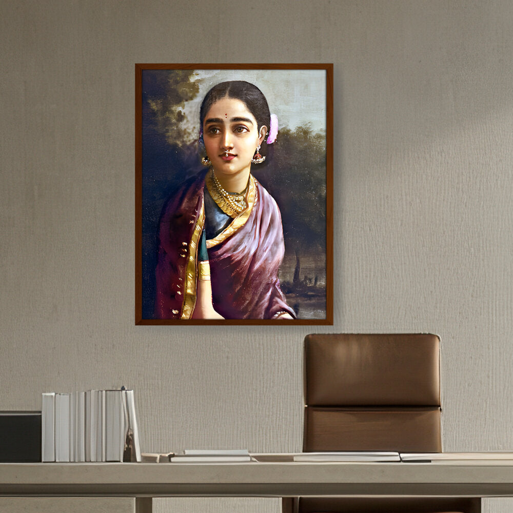 Picasoul - Artist - Radha In The Moonlight - Framed Canvas