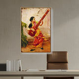 Picasoul - Artist - Chitra Playing Veena - FLOATING FRAME