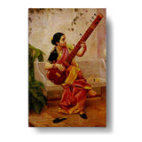 Chitra Playing Veena - Wall Canvas