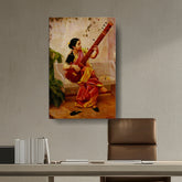 Picasoul - Artist - Chitra Playing Veena - Wall Canvas