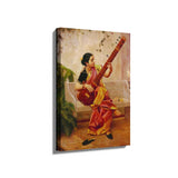 Chitra Playing Veena - Wall Canvas
