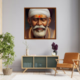 Sai-Baba-Ai Art - Framed Canvas