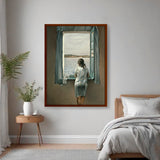 Girl_By_The_Window - Framed Canvas