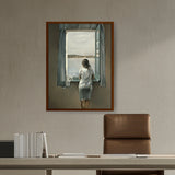 Girl_By_The_Window - Framed Canvas