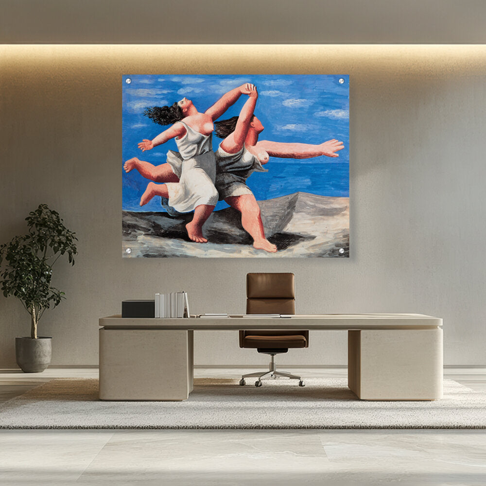 Artist1 - Art - Two Women Running On The Beach - Acrylic Wall Photo