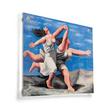 Two Women Running On The Beach - Acrylic Wall Photo