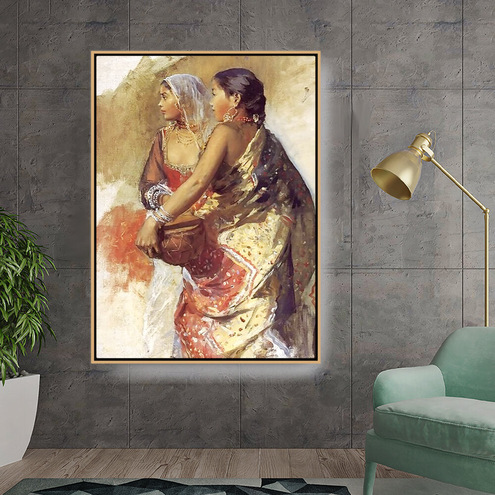 Artist10 - Art - Sketch Two Nautch Girls - FLOATING FRAME