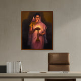 Lady_with_The_Lamp - Framed Canvas