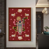 ShrinathJiPichwai_Cows - Framed Canvas