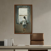 Artist1 - Art - Girl At The Window - Framed Canvas