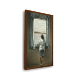 Girl At The Window - Framed Canvas