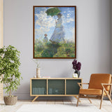 Woman With A Parasol - Framed Canvas