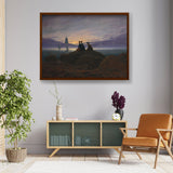 Moonrise By The Sea - Framed Canvas