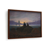 Moonrise By The Sea - Framed Canvas