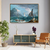 Fishing Boats In A Storm - FLOATING FRAME