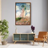 Woman With Umbrella - Framed Canvas