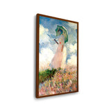 Woman With Umbrella - Framed Canvas