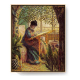 Madame Monet Embroidering - FLOATING FRAME