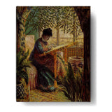 Madame Monet Embroidering - Wall Canvas