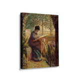 Madame Monet Embroidering - Wall Canvas