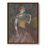 The Singer In Green - Framed Canvas