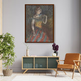 The Singer In Green - Framed Canvas