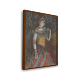 The Singer In Green - Framed Canvas