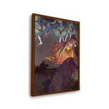 Ballerina And Lady With A Fan - Framed Canvas