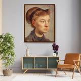 Portrait Of A Young Woman - Framed Canvas