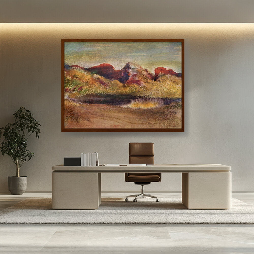 Artist1 - Art - Lake And Mountains - Framed Canvas